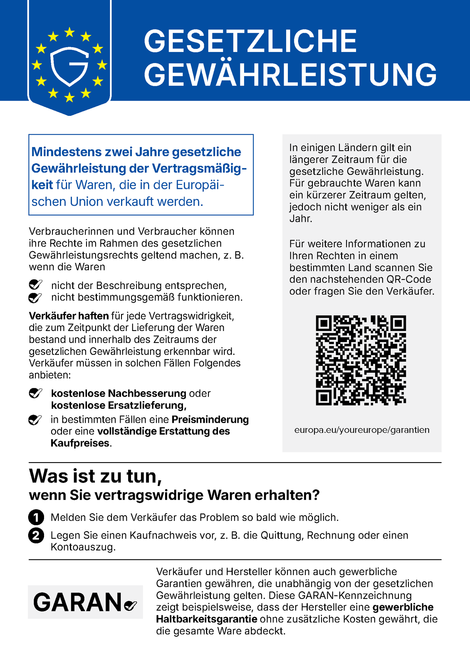 Deine gesetzlichen Gewährleistungsrechte
