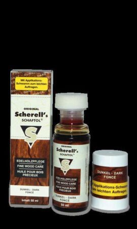 Scherell s SCHAFTOL dunkel, 50 ml Flasche mit Applikationsschwamm D/EN/FR